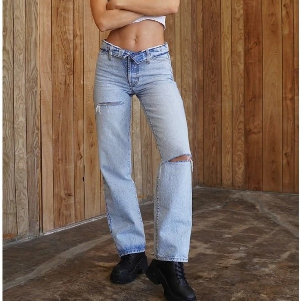 NWT Revice Mixtape 2000's Folded Down Waistband Stone Washed‎ Jeans Size 31